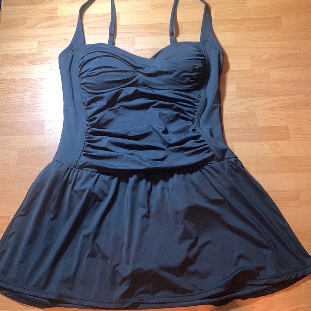 Rose Marie Reid Black One Piece Swim Dress